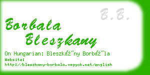 borbala bleszkany business card